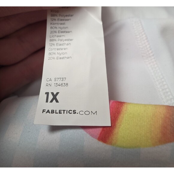 NWT Fabletics Athletic Set Size 1X Multicolor Cropped Leggings Top Power Hold - Picture 8 of 16